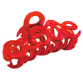 Red 'Love' hair clip on a white background