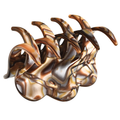 Decorative wall piece with wavy, tortoiseshell-patterned design on a white background