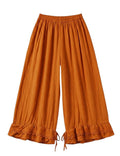 4029 WIDE COTTON PANTS WITH EYELET EMBROIDERY: ROYAL