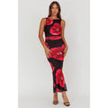 Scarlett Pansy Ruched Mesh Dress
