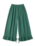 4029 WIDE COTTON PANTS WITH EYELET EMBROIDERY: ROYAL