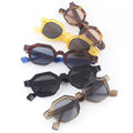 Collection of colorful sunglasses on a white background