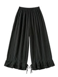 4029 WIDE COTTON PANTS WITH EYELET EMBROIDERY: ROYAL
