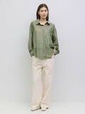 The Weiss Top-  Sheer Button-Down Blouse