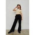 Black Cotton Wide Leg Pants