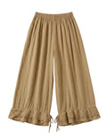 4029 WIDE COTTON PANTS WITH EYELET EMBROIDERY: ROYAL