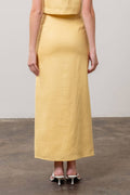 Linen Button Midi Skirt