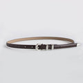 brown belt with silver buckle
