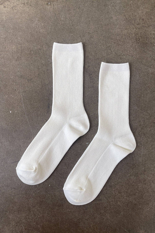 Crisp Step Socks: White