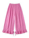 4029 WIDE COTTON PANTS WITH EYELET EMBROIDERY: ROYAL