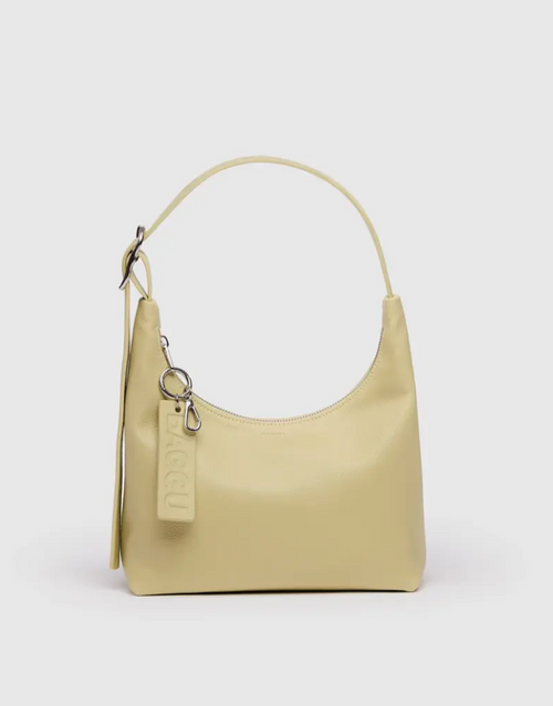 Baggu Mini Recycled Leather Shoulder Bag: Straw