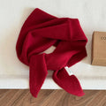 Pure Wool Knit Triangle Scarf Multi-Use_CWOV00279: RED / (OS) 1