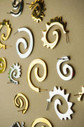 Caracol & Espiral silver hoops