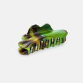 Green and brown hair clip on a white background