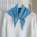 Pure Wool Knit Triangle Scarf Multi-Use_CWOV00279: DARKBLUE / (OS) 1