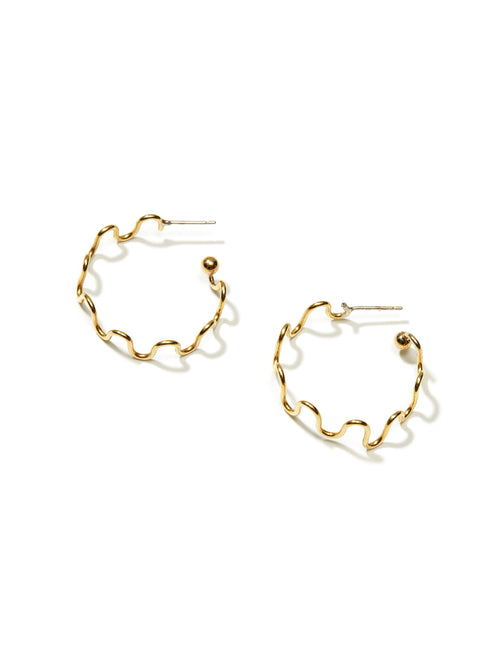 Squiggle Hoop Earrings - Medium